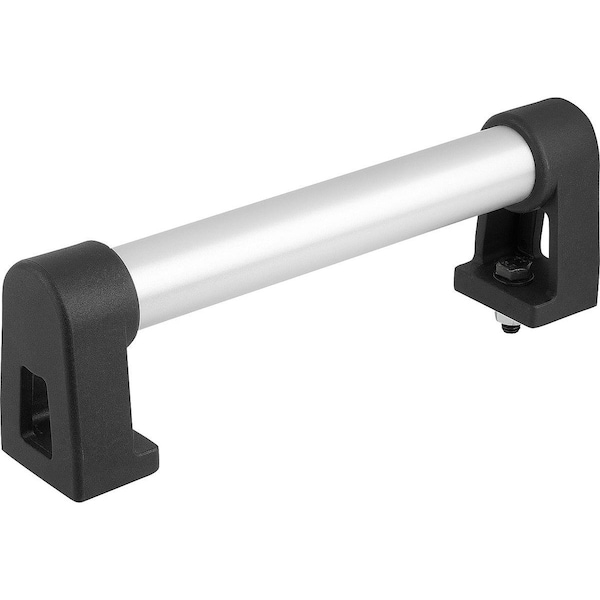 Tubular Handle A=500, L=550, H=80, Form:B, Aluminum Natural Anodized, Comp:Polyamide, D=M08X25